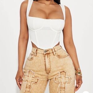 Fashion Nova White Crop Top